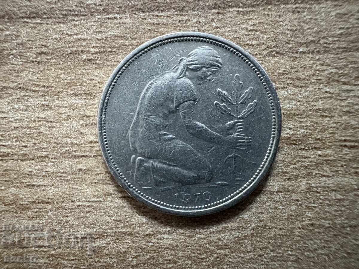 Germany - 50 Pfennig (1970) - D with price 0.45 BGN | € 0.23 Germany - 50 Pfennig (1970) - D with price 0.45 BGN | € 0.23