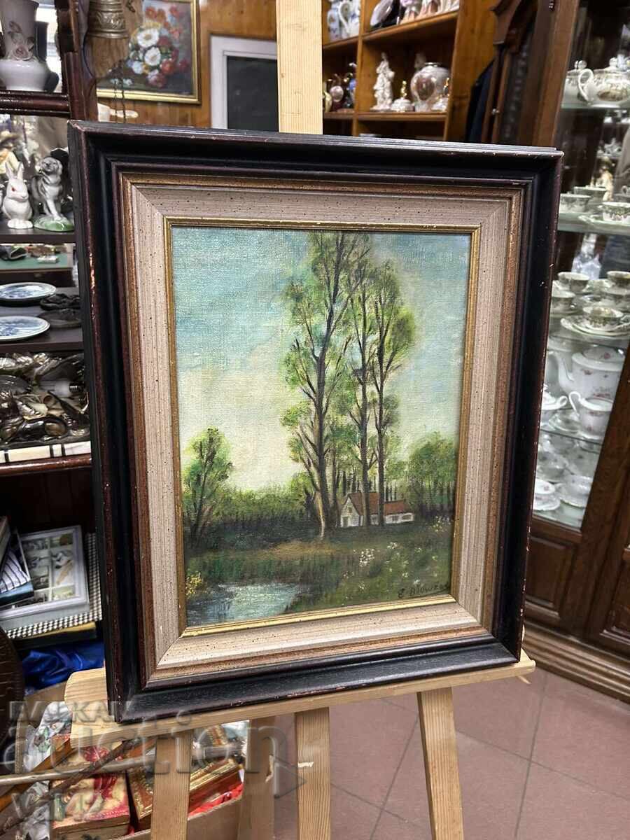 Δημοπρασία Τοπίο με δέντρα και σπίτι Δημοπρασία Τοπίο με δέντρα και σπίτι