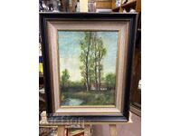 Τοπίο με δέντρα και σπίτι