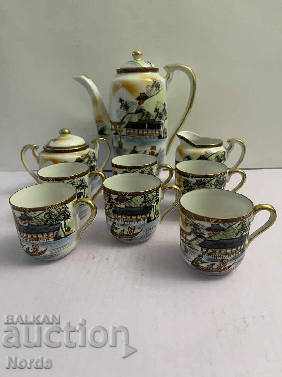 Японски сервиз с литофаново изображение Японски сервиз с литофаново изображение