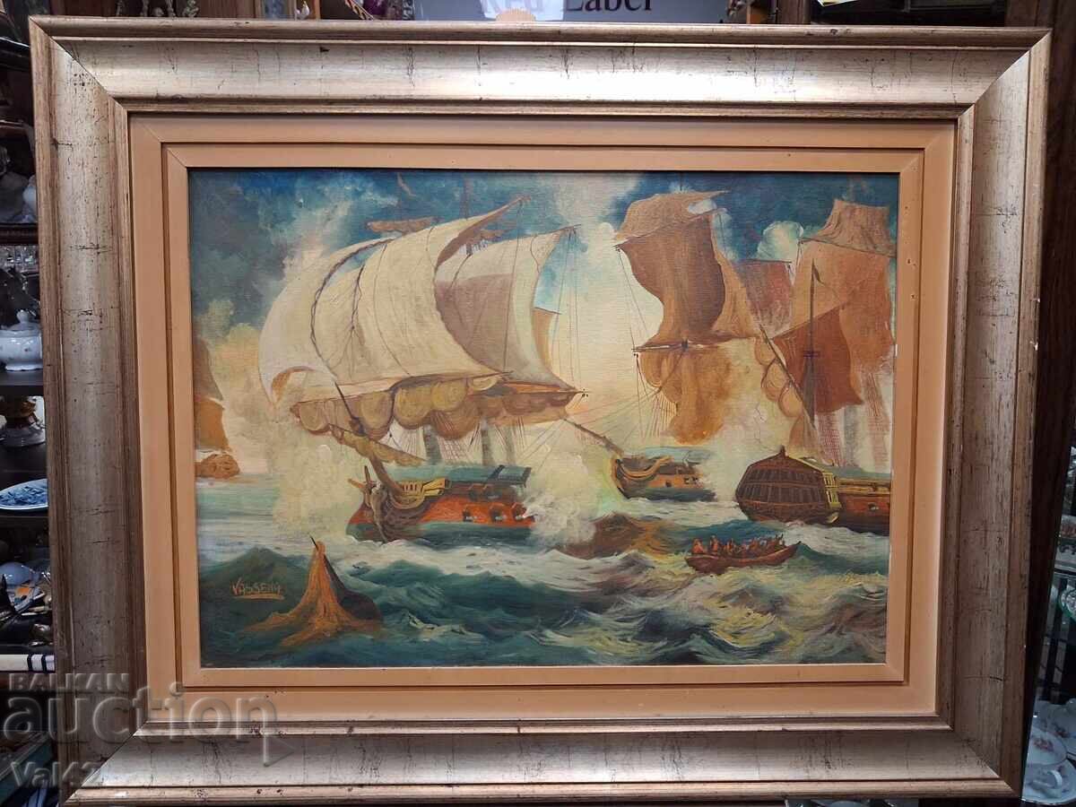 Ναυμαχία - ελαιογραφία Ναυμαχία - ελαιογραφία