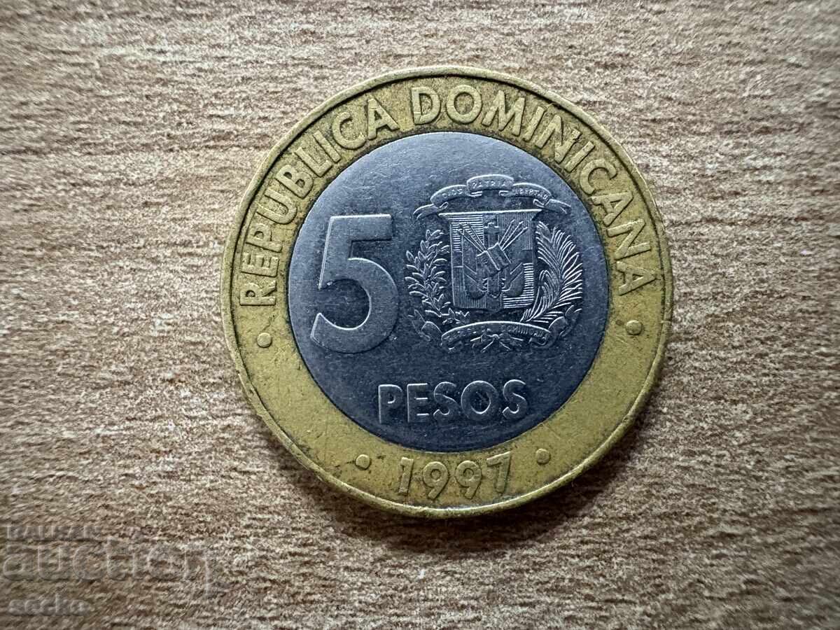 Dominican Republic - 5 Pesos (1997) - 50 Years Central