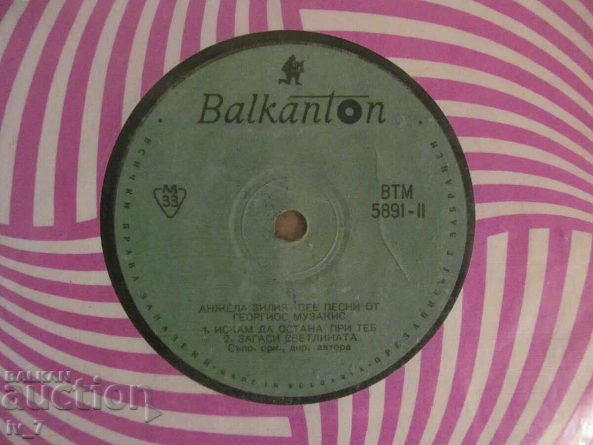 Auction  GRAMOPHONE RECORD - ANGELA ZILIA, small format