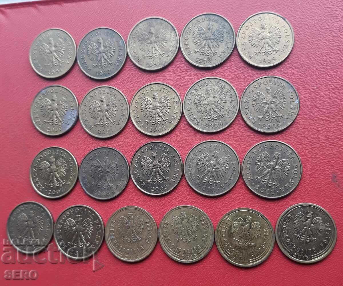 Polonia - lot 21x2 groși fără ani repetați