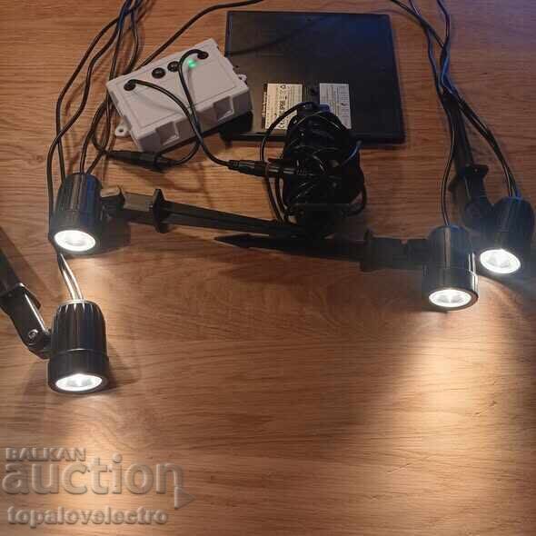 Set of 4 solar garden spotlights, warm light - 7