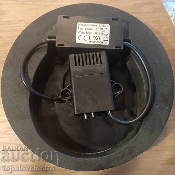 Solar Fountain 3.5W, LED Lighting, 2200 mAh Battery, 7 Nozzles - 5