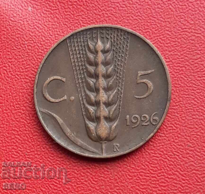 Italia - 5 cenți 1926