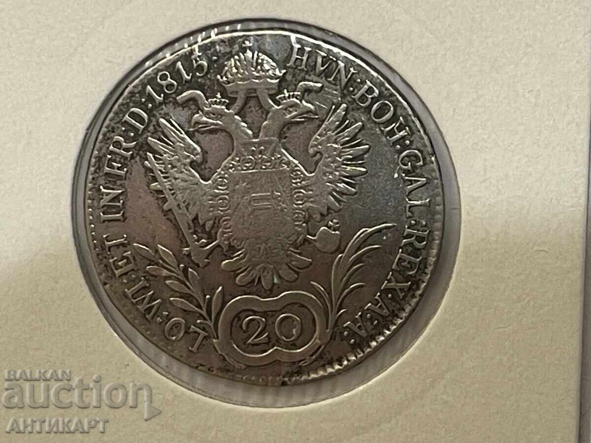 Redka ασημένια νομίσματα Αυστρίας 20 κρόιτσερ 1815