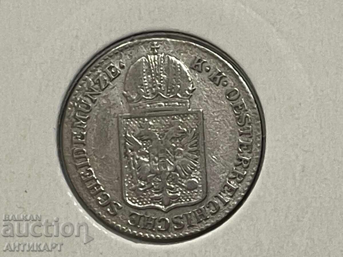 Monedă rară de argint Austria 6 Kreuzer 1849 excelentă cu preț 14.00 BGN | € 7.16