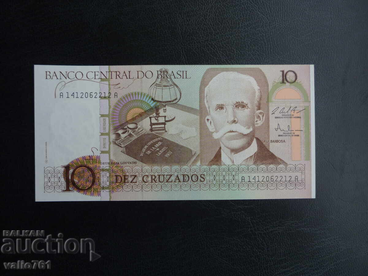 BRAZIL 10 CRUZADOS 1986 NEW UNC