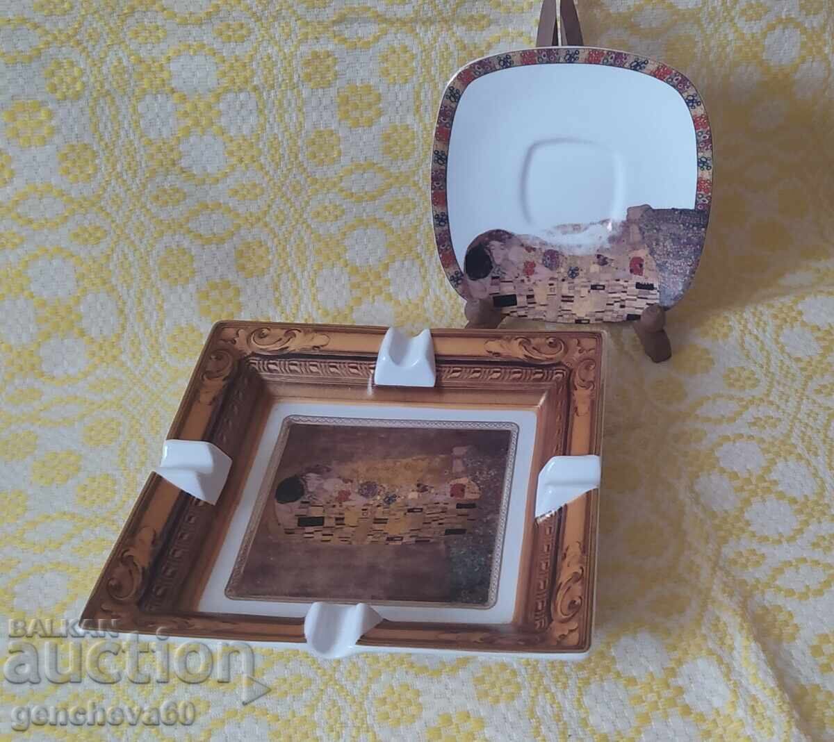 Cenusar din portelan LANGASTER pentru trabucuri seria „Sărutul”