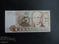 BRAZIL 10,000 CRUZEIROS OVERPRINT 10 1986 NEW UNC