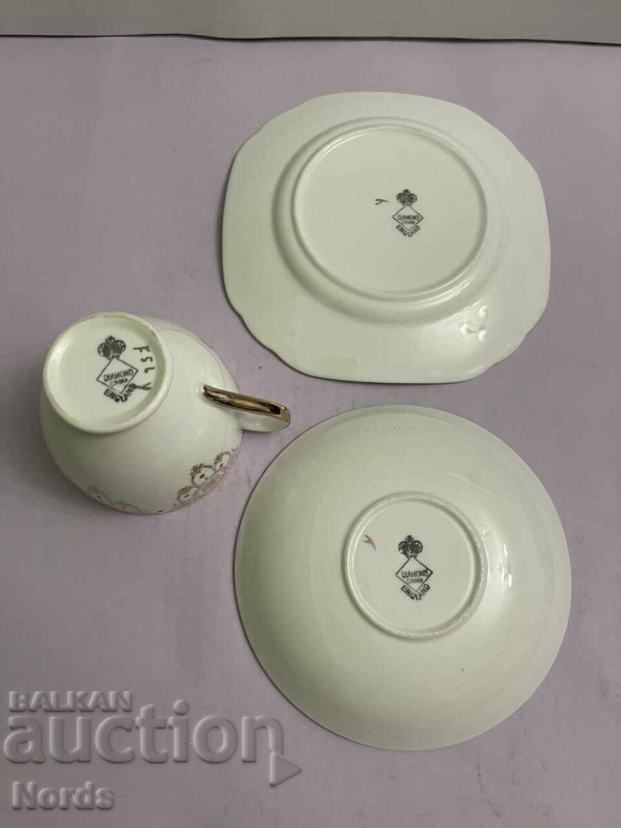 Винтидж английски троен сет за чай - 5 Винтидж английски троен сет за чай - 5