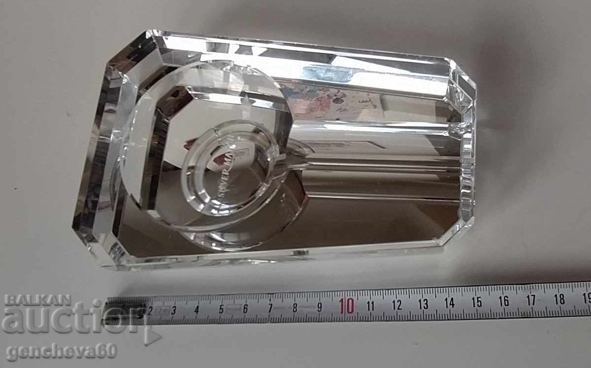Crystal Cigar Ashtray "SILVER MATCH" - 7