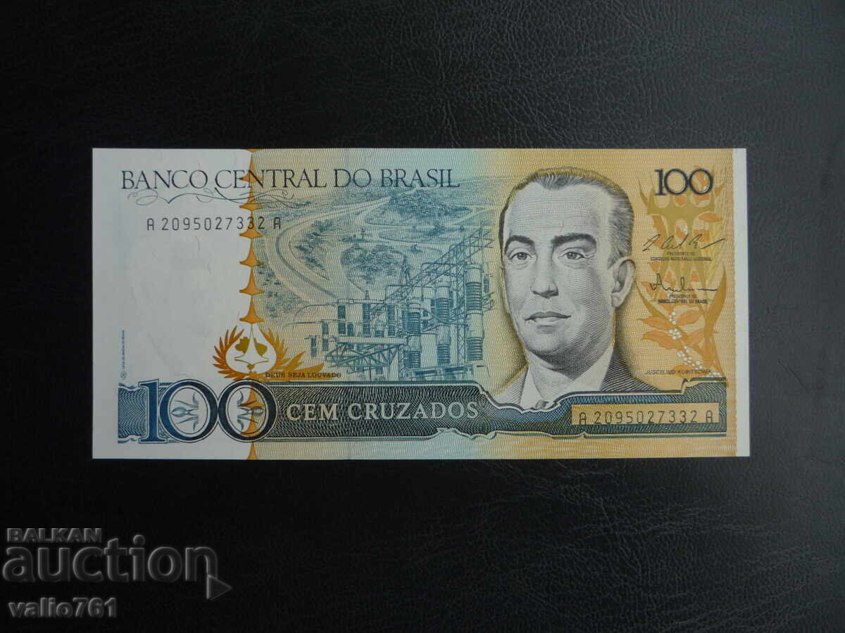 BRAZIL 100 CRUZADOS 1987 NEW UNC