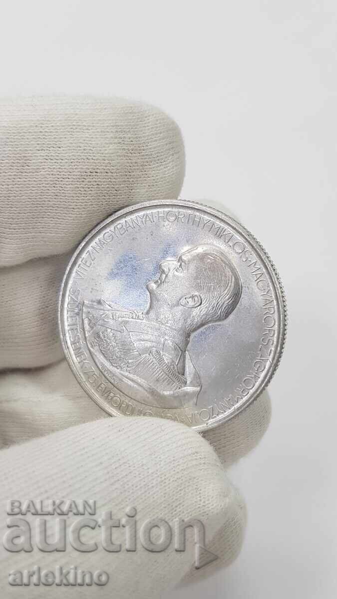 Monedă rară din aluminiu 5 pengő 1943 Ungaria VR - 6 Monedă rară din aluminiu 5 pengő 1943 Ungaria VR - 6