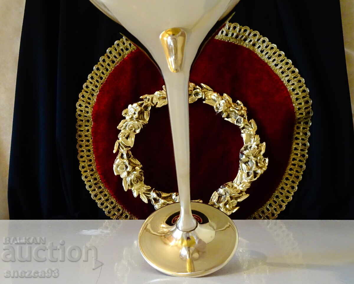 Auction  Bronze wine/champagne glass, 21 cm, 280 ml, gold plating