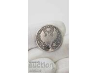 Monedă de argint de colecție Poltina 1820 Rusia cu gaură