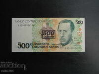 BRAZILIA 500 CRUZAADOS SUPRAPRIMARE (500) 1990 NOUĂ UNC