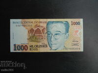 BRAZIL 1000 1,000 CRUZEIRO REAIS 1993 NEW UNC