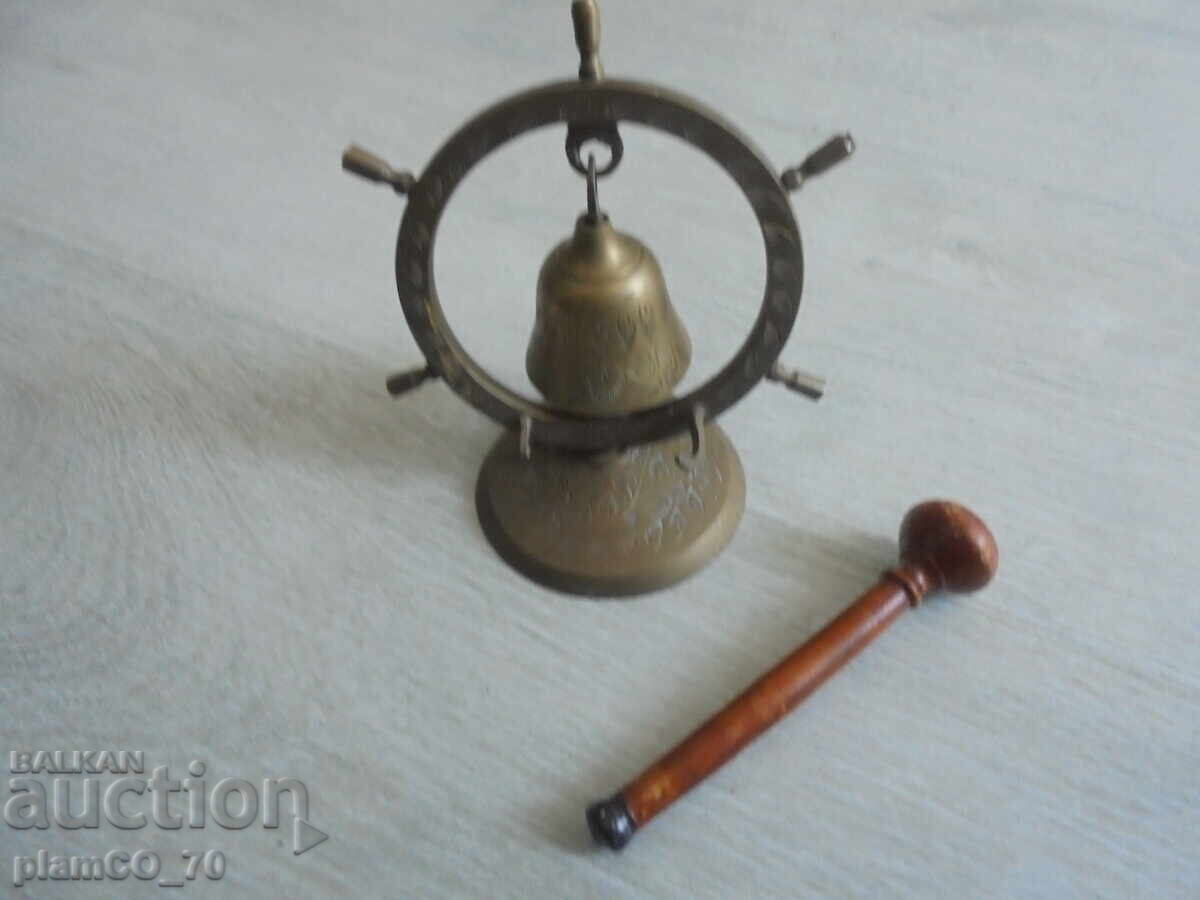 №*8393 Παλιό επιτραπέζιο κουδούνι με ξύλινο σφυράκι με τιμή 25.00 BGN | € 12.78