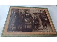 Снимка Жена момиче и две момчета Картон