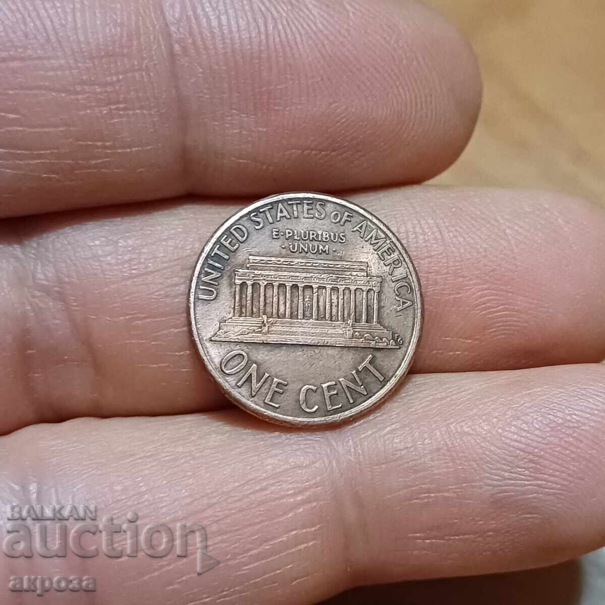 1 цент САЩ 1990 нециркулирал с цена 0.50 лв. | € 0.26