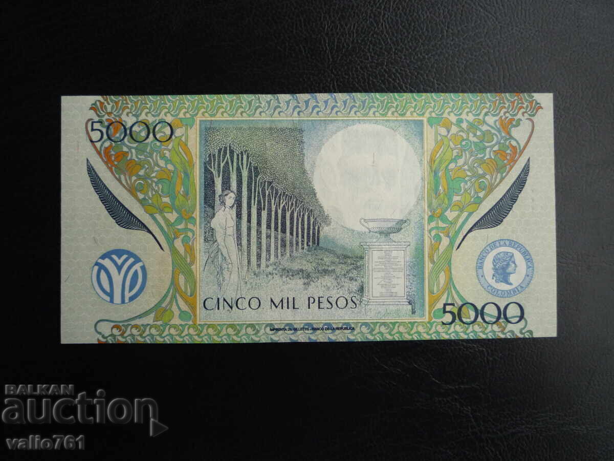 COLUMBIA 5000 5 000 PESOS 2009 NOUĂ UNC cu preț € 6.00 | 11.74 BGN
