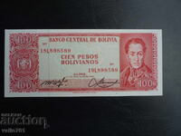 BOLIVIA 100 BOLIVIANOS 1962 NEW UNC