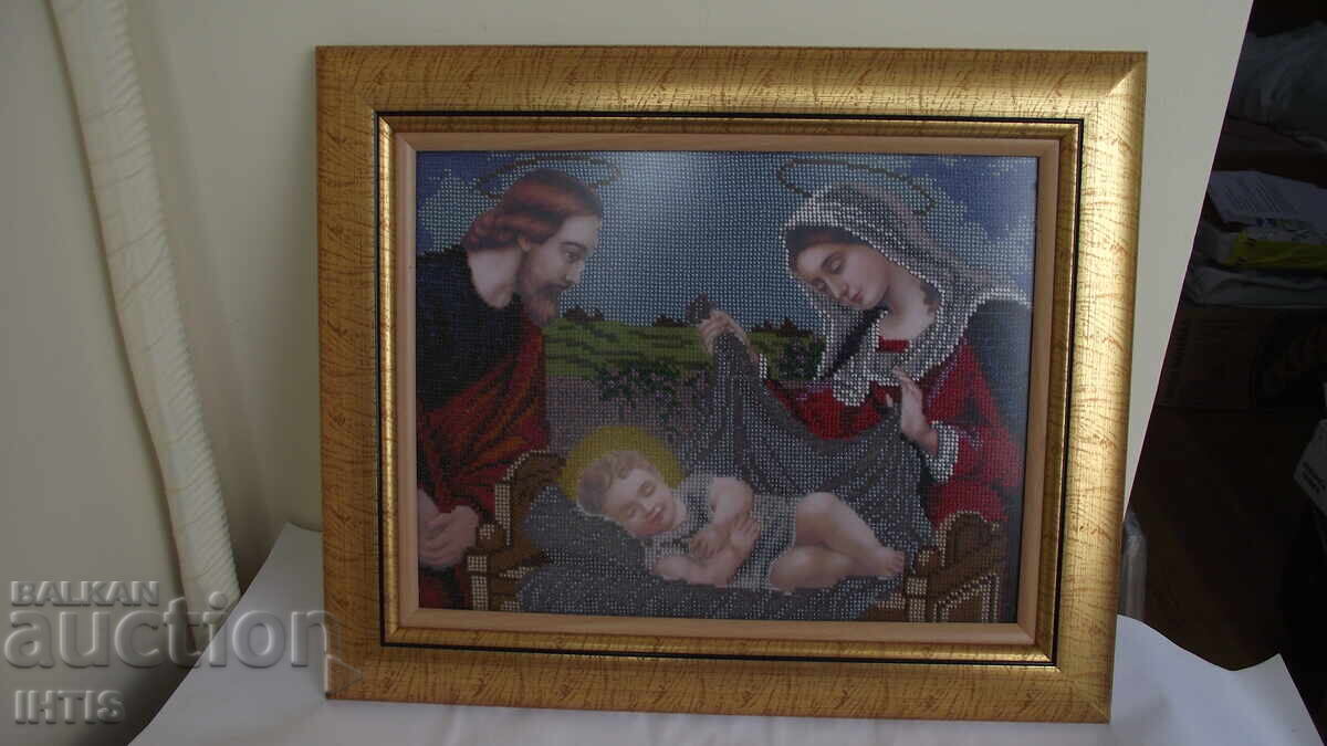 Auction  GOBELIN - Painting - Stitched with beads - Wonderful - from 0.01 st