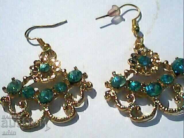 όμορφο παλιό επιχρυσωμένο κολιέ και σκουλαρίκια - 5