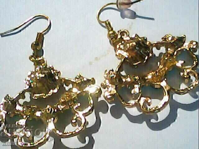 όμορφο παλιό επιχρυσωμένο κολιέ και σκουλαρίκια - 7