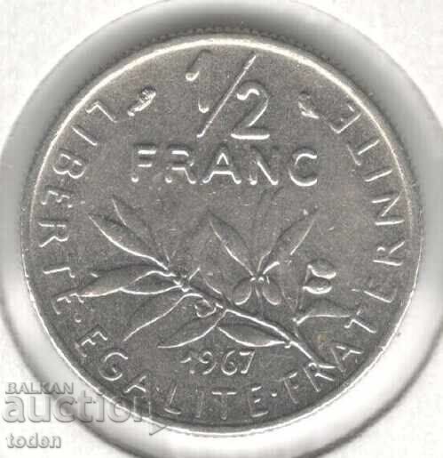 France-½ Franc-1967-KM# 931.1-Signature "O. Roty" France-½ Franc-1967-KM# 931.1-Signature "O. Roty"