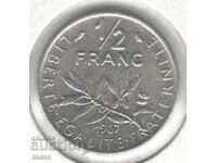 France-½ Franc-1967-KM# 931.1-Signature "O. Roty"