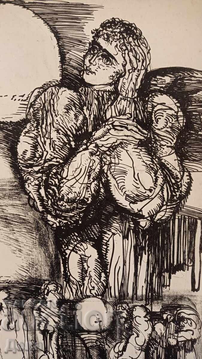 Ludmil Asenov Large Graphic 1978 - 6