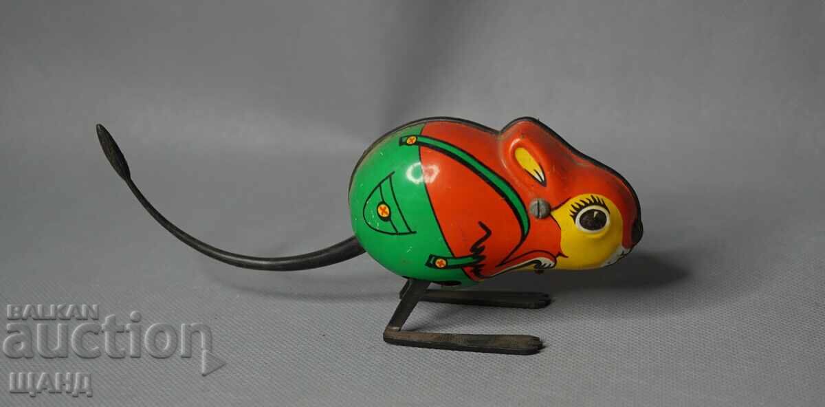 Old metal mechanical toy figure mouse with price 10.35 BGN | € 5.29