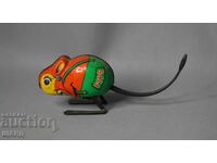 Figurină șoarece veche, metalică, jucărie mecanică