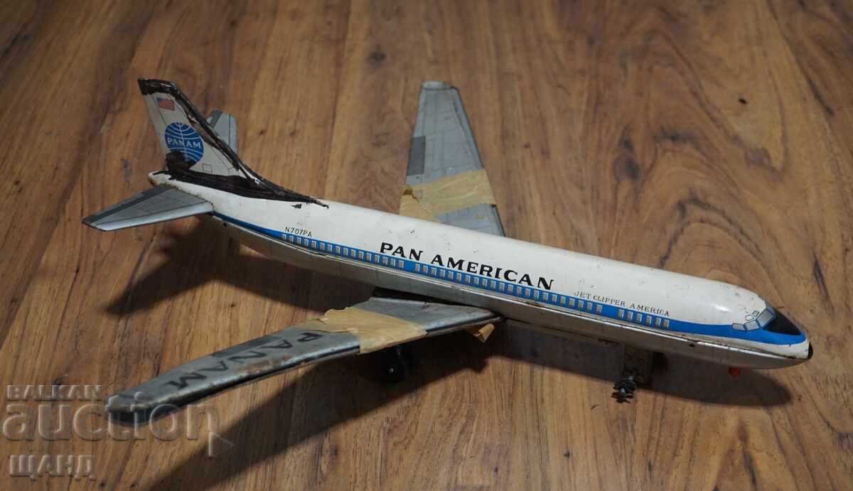 Auction  PAN AMERICAN Old Japanese metal toy airplane model