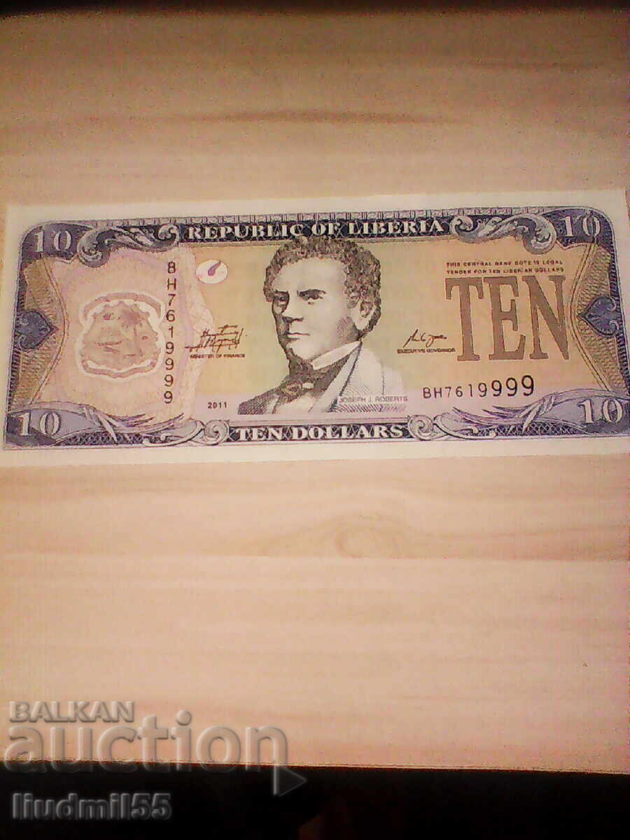 ЛИБЕРИЯ 10 долара 2011 UNC