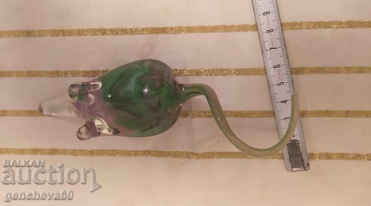 Figurină interesantă șoarece tip Murano - 6