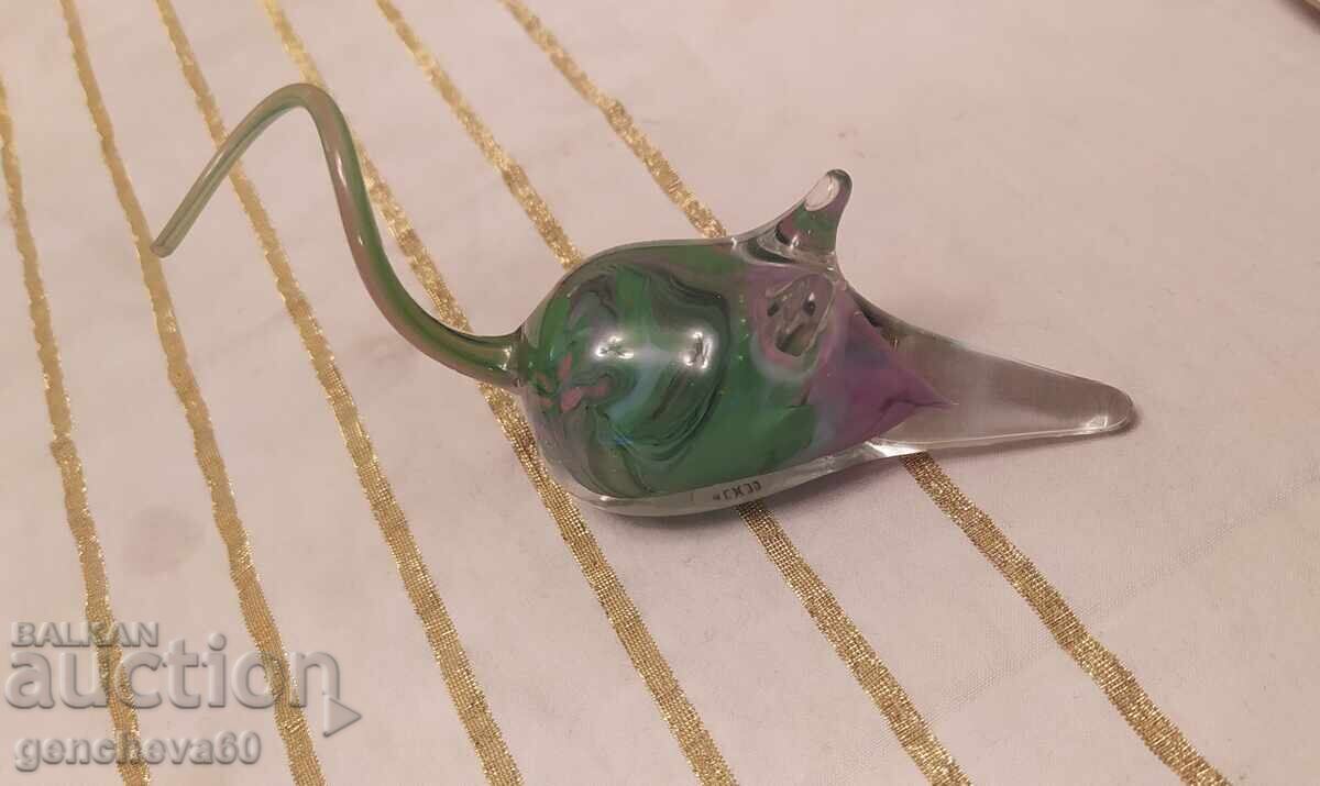 Interesting Murano-style mouse figurine - 7
