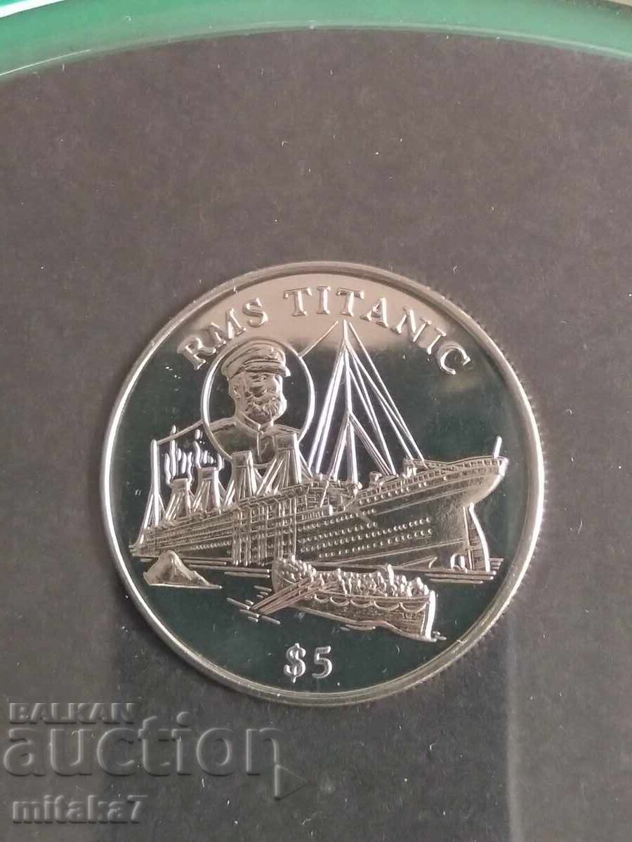 Auction  5 dollars 1998, Liberia