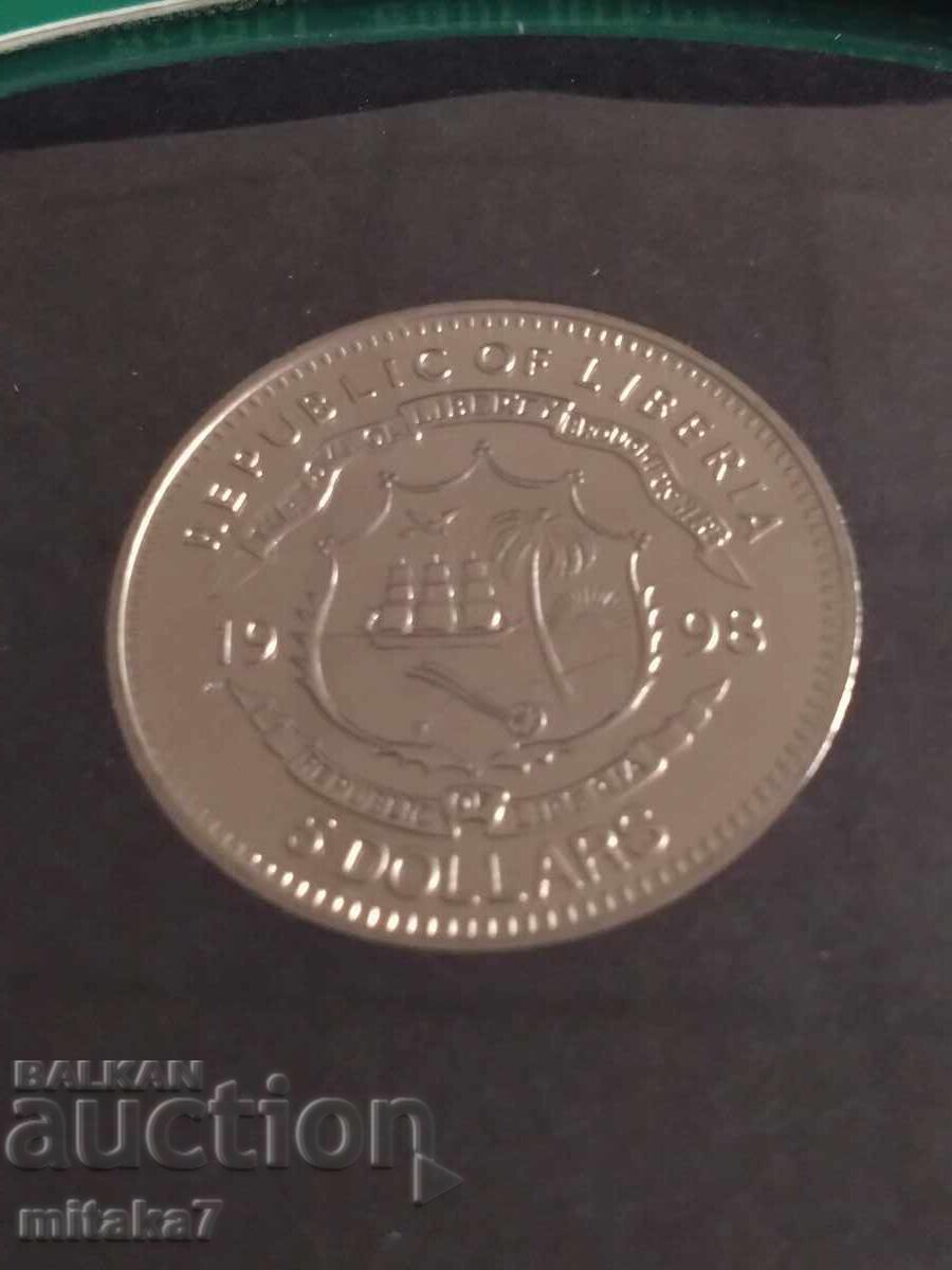 5 dollars 1998, Liberia - 5