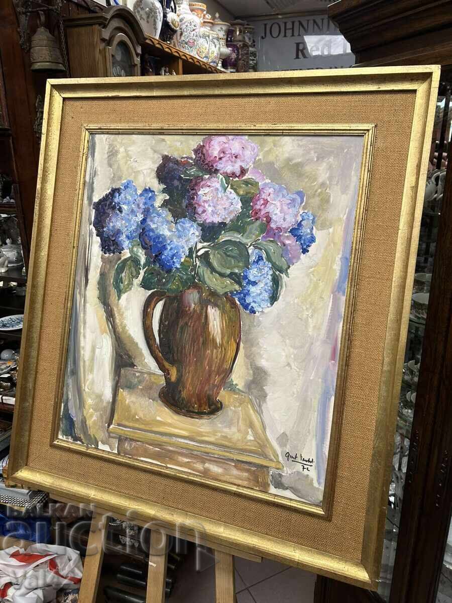 Παράδοση Νεκρή φύση με ορτανσίες Παράδοση Νεκρή φύση με ορτανσίες