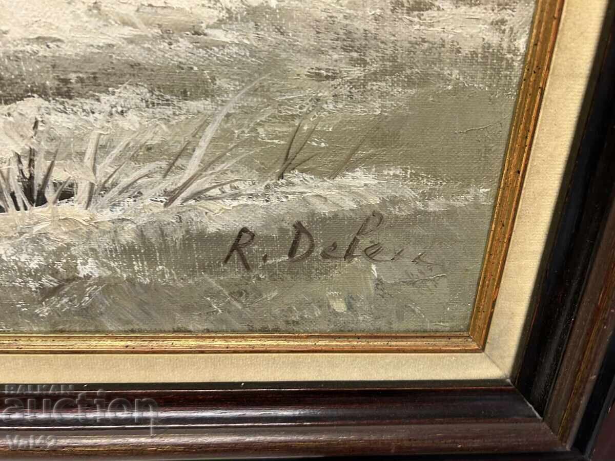 Χειμερινό τοπίο με σπίτια και ηλιοβασίλεμα με τιμή 70.00 BGN | € 35.79 Χειμερινό τοπίο με σπίτια και ηλιοβασίλεμα με τιμή 70.00 BGN | € 35.79