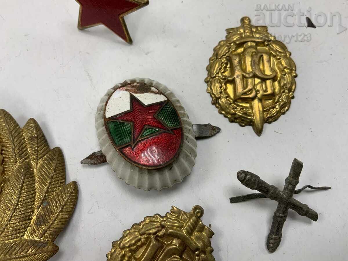 Lot of enamel cockades, gold plating, porcelain with price 0.01 BGN | € 0.01