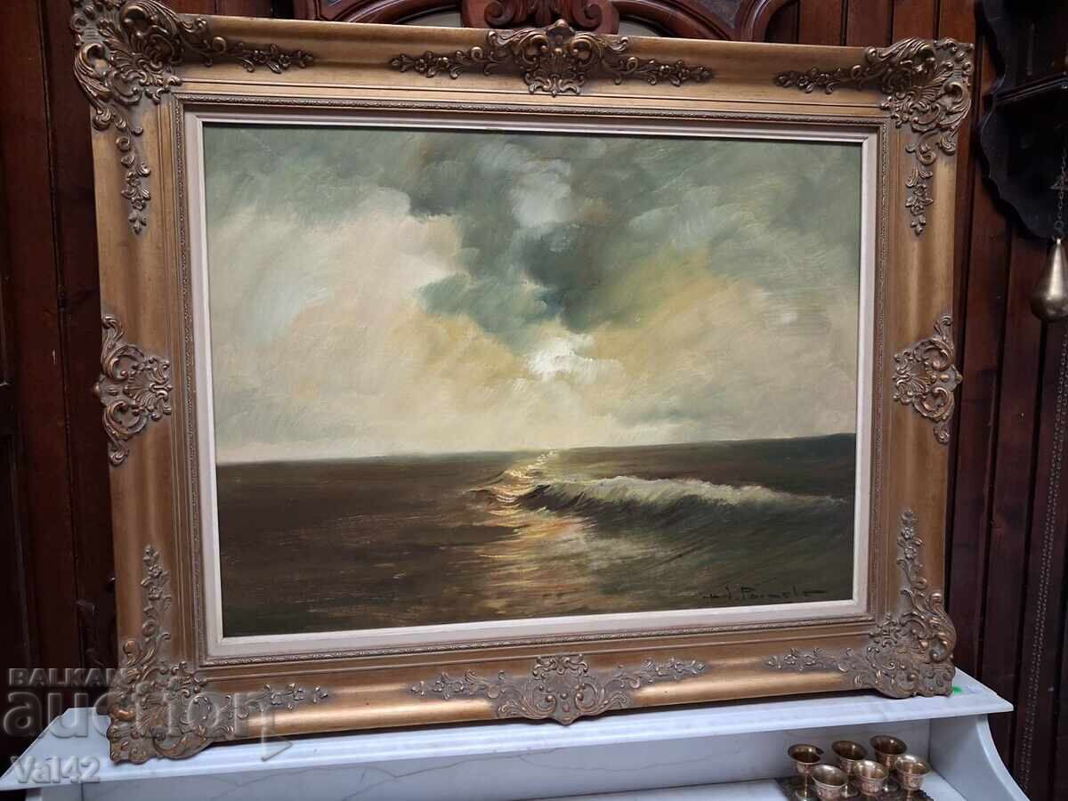 Θαλασσινό τοπίο σε στιβαρό μπαρόκ πλαίσιο Θαλασσινό τοπίο σε στιβαρό μπαρόκ πλαίσιο