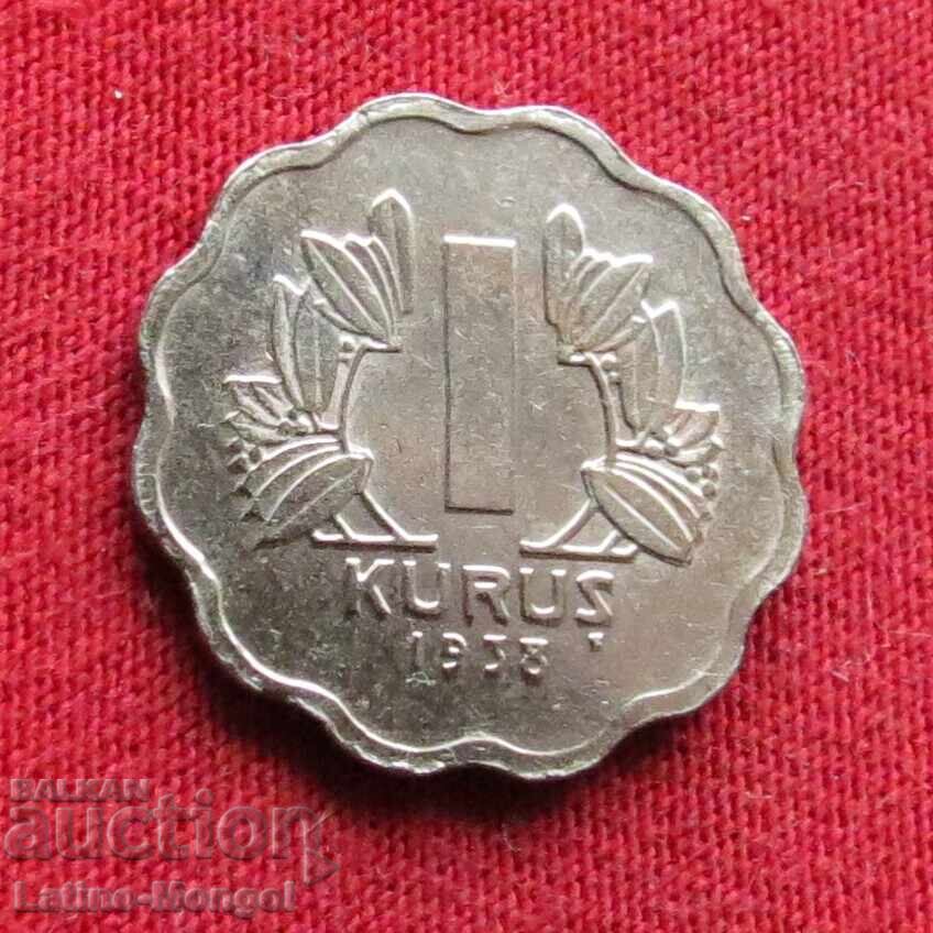 Турция  1 куруш  1938  №0