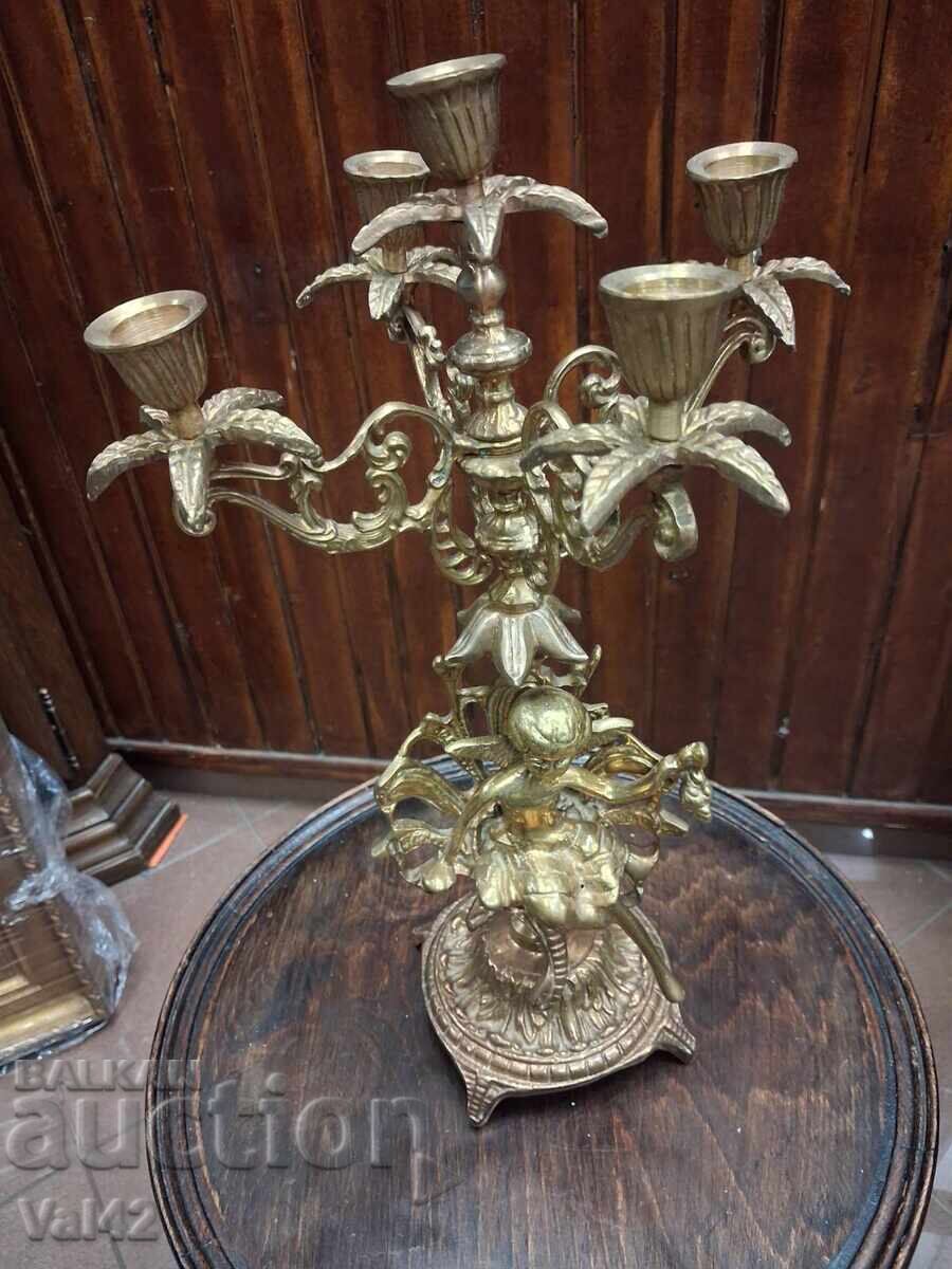Bronze candlestick "Five" with figural decoration with price 50.00 BGN | € 25.56