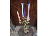 Χάλκινο κηροπήγιο "Πεντάδα" με διακοσμητικά φιγούρες